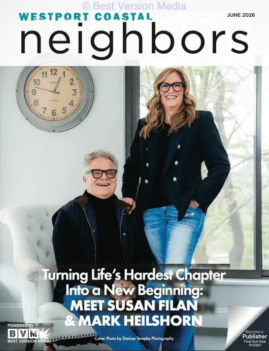 Westport Coastal Neighbors magazine cover featuring Susan Filan